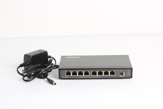 Hioso ইন্ডাস্ট্রিয়াল সুইচ 8 100 Mbps অটো অ্যাডাপ্টেড POE পোর্টস Epon Fiber 20KM ট্রান্সমিশন